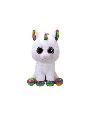 Ty 36859 Pixy, Unicorn with Glitter Eyes Glub Push's, Beanie Boo's, White/Multicoloured, 42 cm