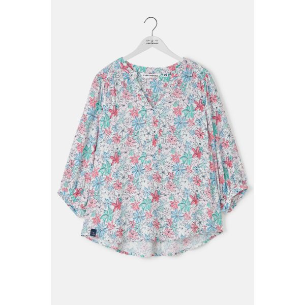 (UK 18, Pastel Floral) Lola Womens Blouse