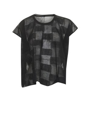 UMA WANG | Black textured knit top | Women | S