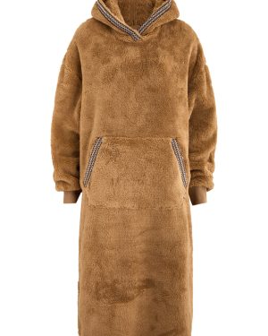 Ugg Oversized Hooded Faux fur Sweatshirt - Brown - L/XL (UK16/XL)