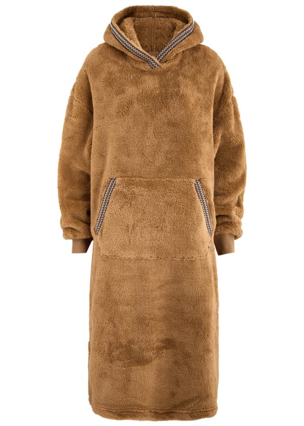 Ugg Oversized Hooded Faux fur Sweatshirt - Brown - L/XL (UK16/XL)
