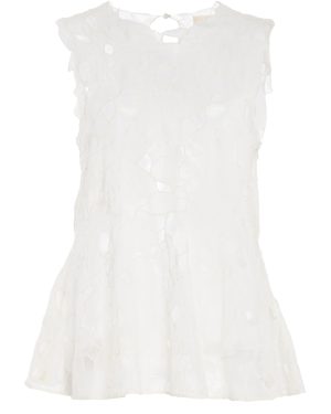 Ulla Johnson - Ali Peplum Cotton Top - White - US 2 - Moda Operandi