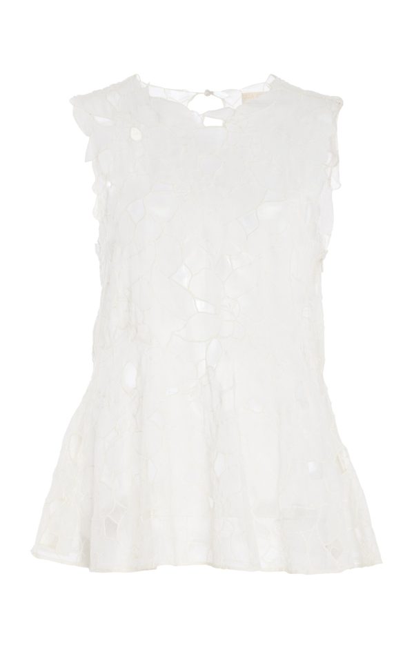 Ulla Johnson - Ali Peplum Cotton Top - White - US 2 - Moda Operandi