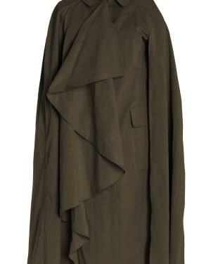 Ulla Johnson - Cecille Cotton-Blend Cape Coat - Dark Green - S - Moda Operandi