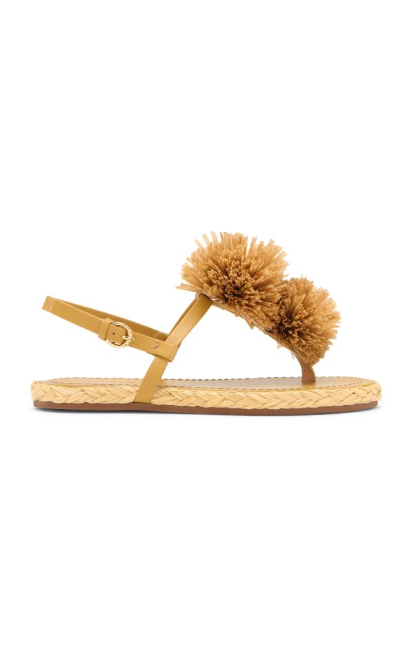Ulla Johnson - Ingrid Pom Pom Leather Espadrilles - Yellow - IT 35 - Moda Operandi