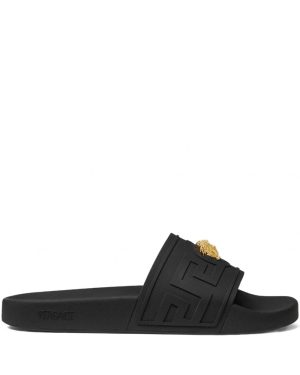 VERSACE MEDUSA SLIDERS Size: 44, colour: BLACK