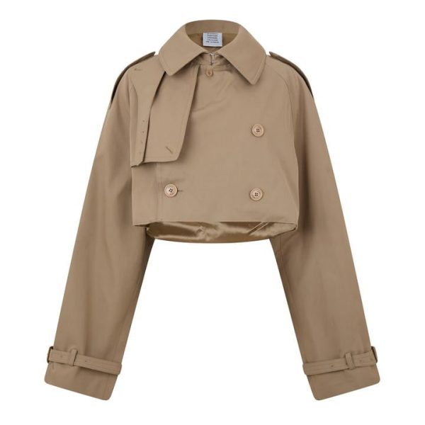 VETEMENTS Cropped Trench Coat - Beige