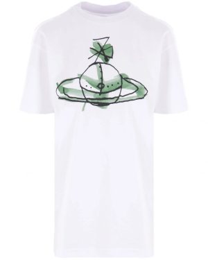 VIVIENNE WESTWOOD DRAWN ORB CLASSIC T SHIRT Size: XL, colour: WHITE