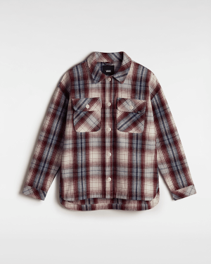 Vans - Eliza Woven Shacket, Woman, Burgundy, Size: XS