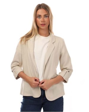 Vero Moda Jesmilo Linen Blend Loose Blazer - Beige