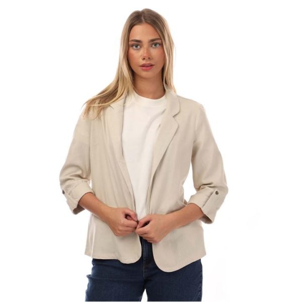 Vero Moda Jesmilo Linen Blend Loose Blazer - Beige