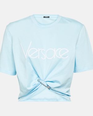 Versace 1978 Re-Edition logo cotton crop top