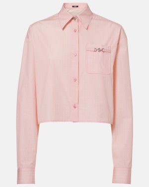 Versace Chain Pinstripe cropped cotton poplin shirt
