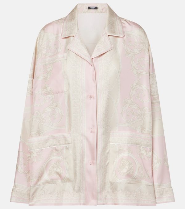 Versace Printed silk twill shirt
