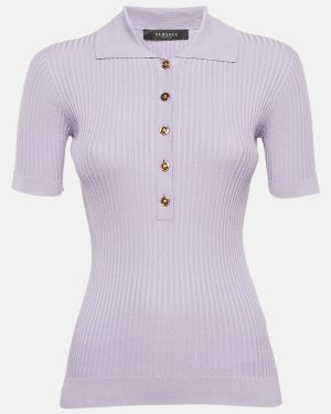 Versace Purple Rib Knit Top S