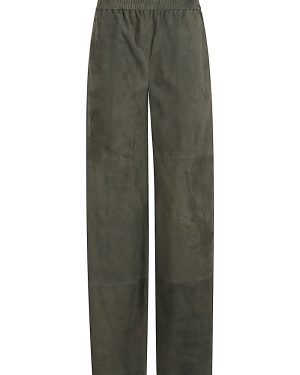 Via Masini 80 Suede Leather Trousers