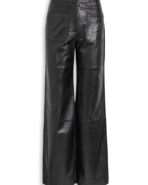 Victoria Beckham Alina Leather Trousers - Black - 10 (UK10 / S)
