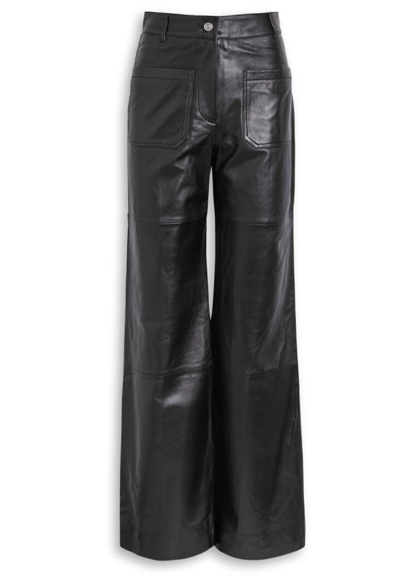 Victoria Beckham Alina Leather Trousers - Black - 10 (UK10 / S)