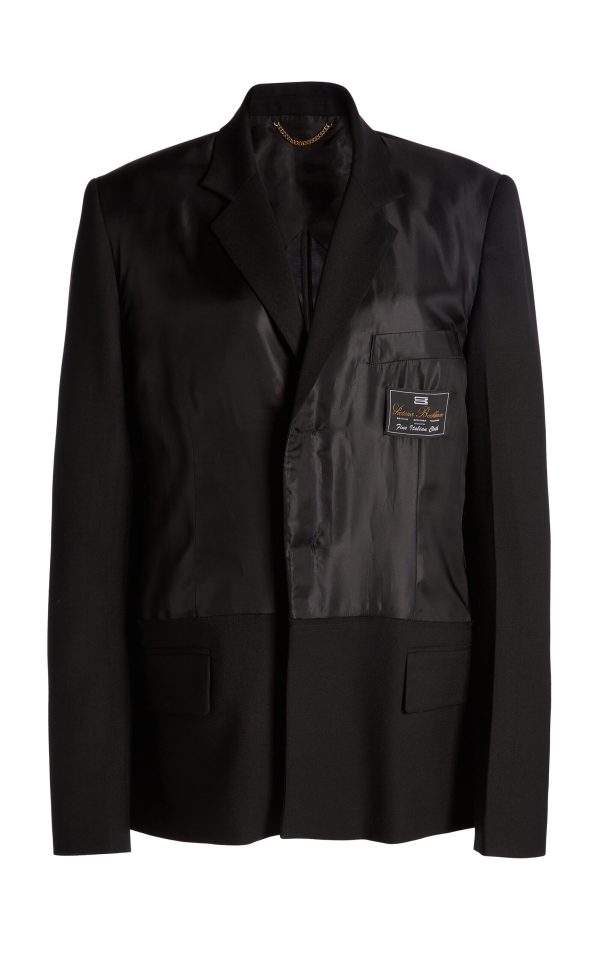 Victoria Beckham - Satin-Paneled Suiting Blazer - Black - UK 8 - Moda Operandi