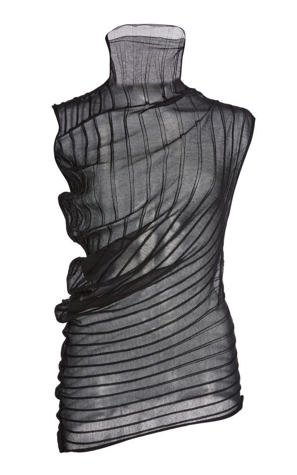 Victoria Beckham - Sheer-Knit Sleeveless Top - Black - L - Moda Operandi