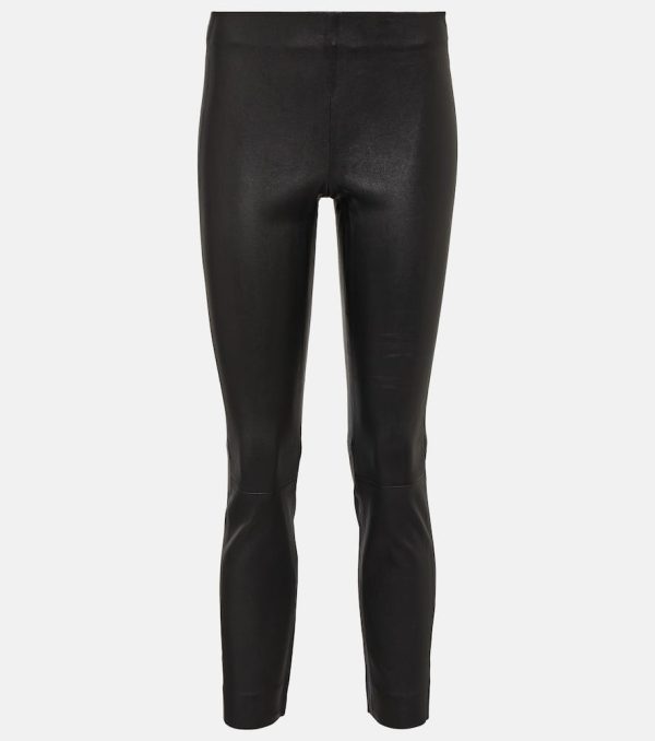 Vince Cropped slim leather pants