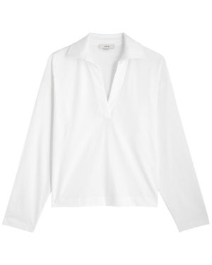 Vince Easy Cotton Polo top - White - XS (UK6 / XS)