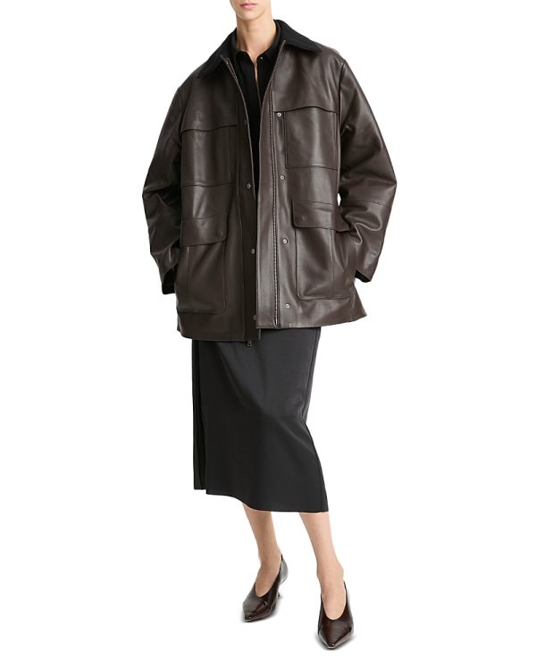 Vince Leather Utility Jacket