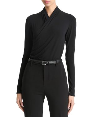 Vince Long Fixed Wrap Long Sleeve Top