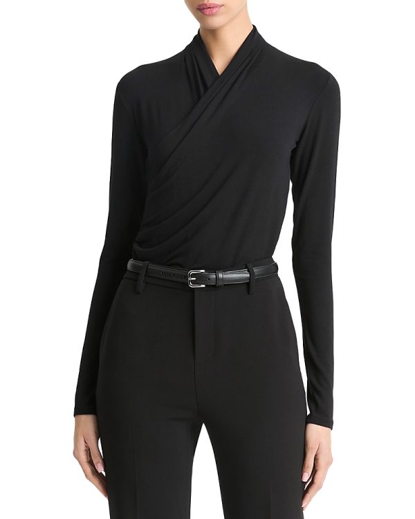 Vince Long Fixed Wrap Long Sleeve Top