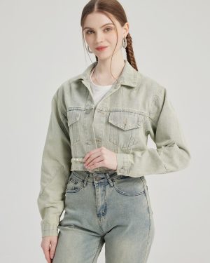 Vintage Denim Short Jacket Turndown Collar Spring Outerwear For Women 2025
