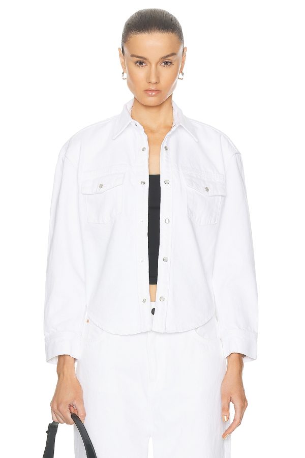 WARDROBE.NYC Denim Jacket in White - White. Size M (also in ).