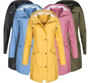 Water-resistant Hooded Raincoat, Black,UK14 Waterproof Hooded Raincoat