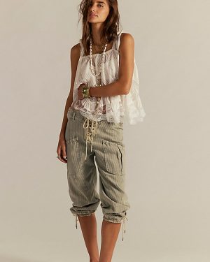 We The Free Smooth Sailing Cropped Jeans at Free People in Washed Sage, Size: 24