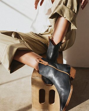 We The Free Wesley Ankle Boots at Free People in Washed Black, Size: EU 36