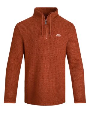 Weird Fish Cruiser 1/4 Zip Eco Macaroni Sweatshirt Brick Red Size 2XL