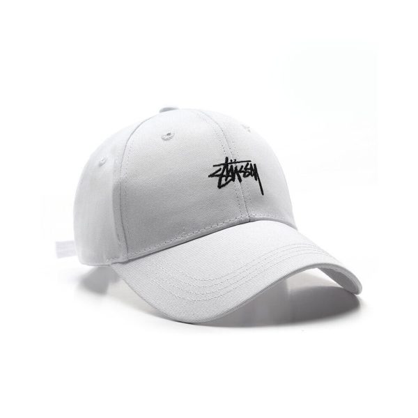 (White) Baseball Cap Vintage Letter Embroidery Outdoor Cotton Sun Protection Hats