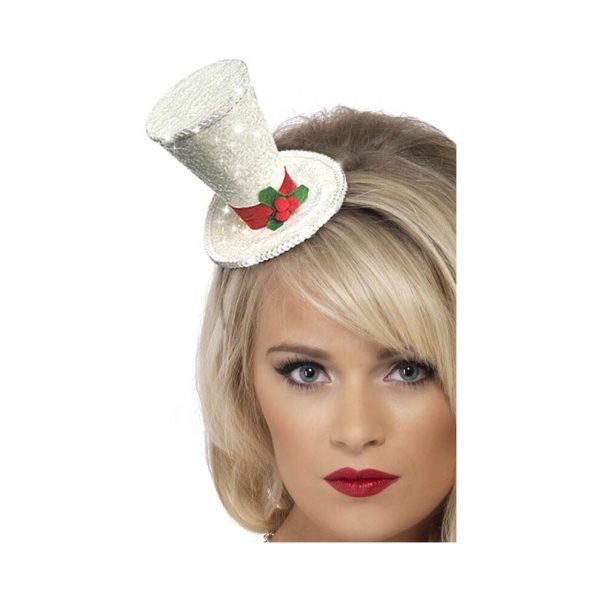 White Christmas Top Hat Headband. One Size