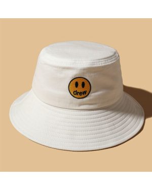 (White) Drew House Smile Bucket Hat Outdoor Sunproof Cap