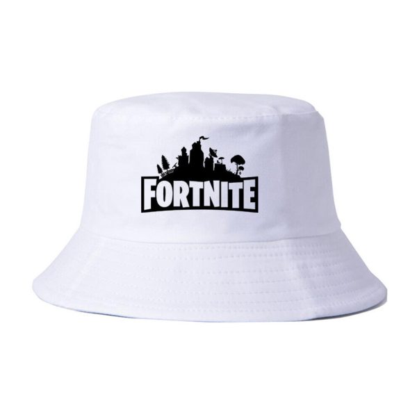 (White) Fortnite Unisex Bucket Hat Cap Fishing Summer
