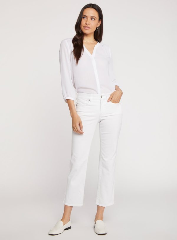 White NYDJ Marilyn Straight Ankle Jeans