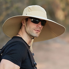 Wide Brim Sun Hat Bucket Hat UPF50 Waterproof Packable Quick Dry Spring Summer Polyester Hat for Fishing Camping Hiking