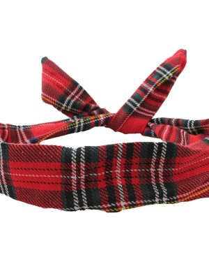 Wire Headband Retro Wired Head Scarf Rockabilly Hair Band Wrap Vintage Tartan Red by Cherry on Top