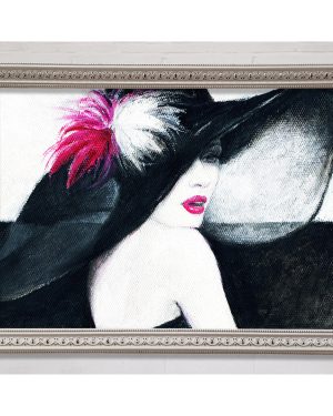 Woman In White Hat Framed Print