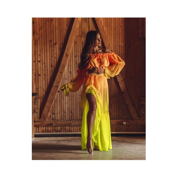 Women Long Sleeve Bikinis Cover ups Swim Long Cover up Tie-Up Crop Tops + High Waist Long Skirt Kaftan Beach Tunic Dress
