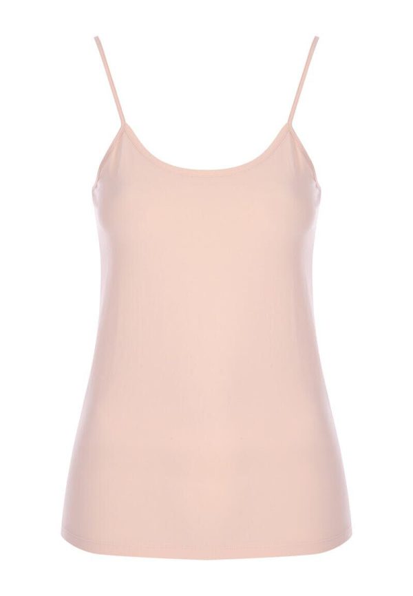 Womens Beige Stretch Camisole Vest