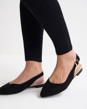 Womens Black Slingback Shoes