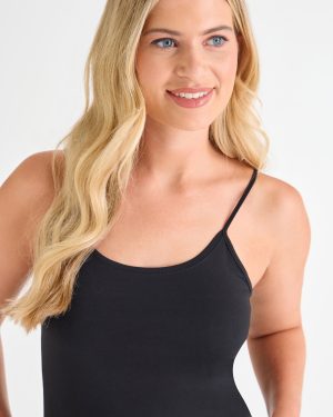 Womens Black Stretch Camisole Vest