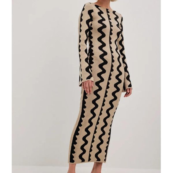 Women's Casual Dress Elegant Cutout Long Sleeve Bodycon Dress For Outdoor Daily Outfit