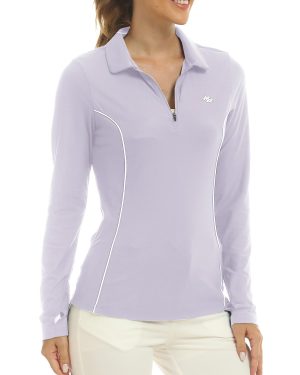 Women's Golf Polo Shirts Long Sleeve Tops Workout Rash Guards AjezMax