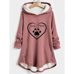 Women's Hoodie Sweatshirt Pullover Fleece Lined Graphic Casual Sports Print Warm Sportswear Comfrt Loose Fit Hoodie Long Sleeve Top Micro-elastic Fall Winter Comfrt Breathable Soft Fabric